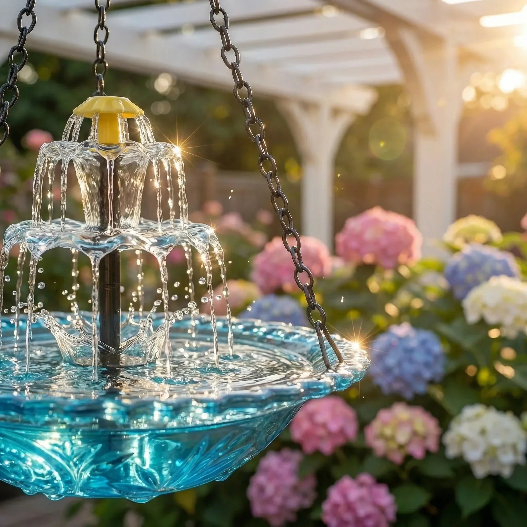 Solar Bird Bath Fountain with Waterfall