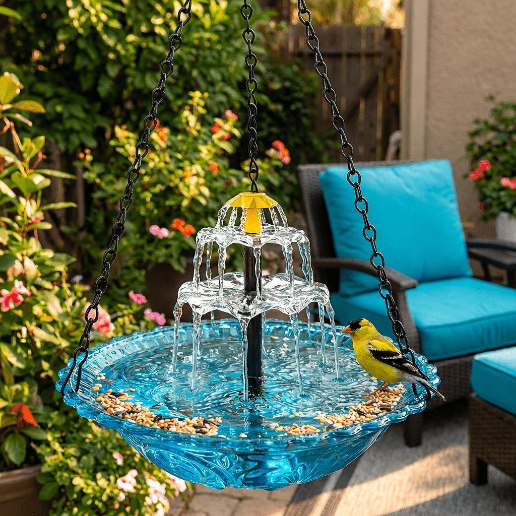 Solar Bird Bath Fountain with Waterfall
