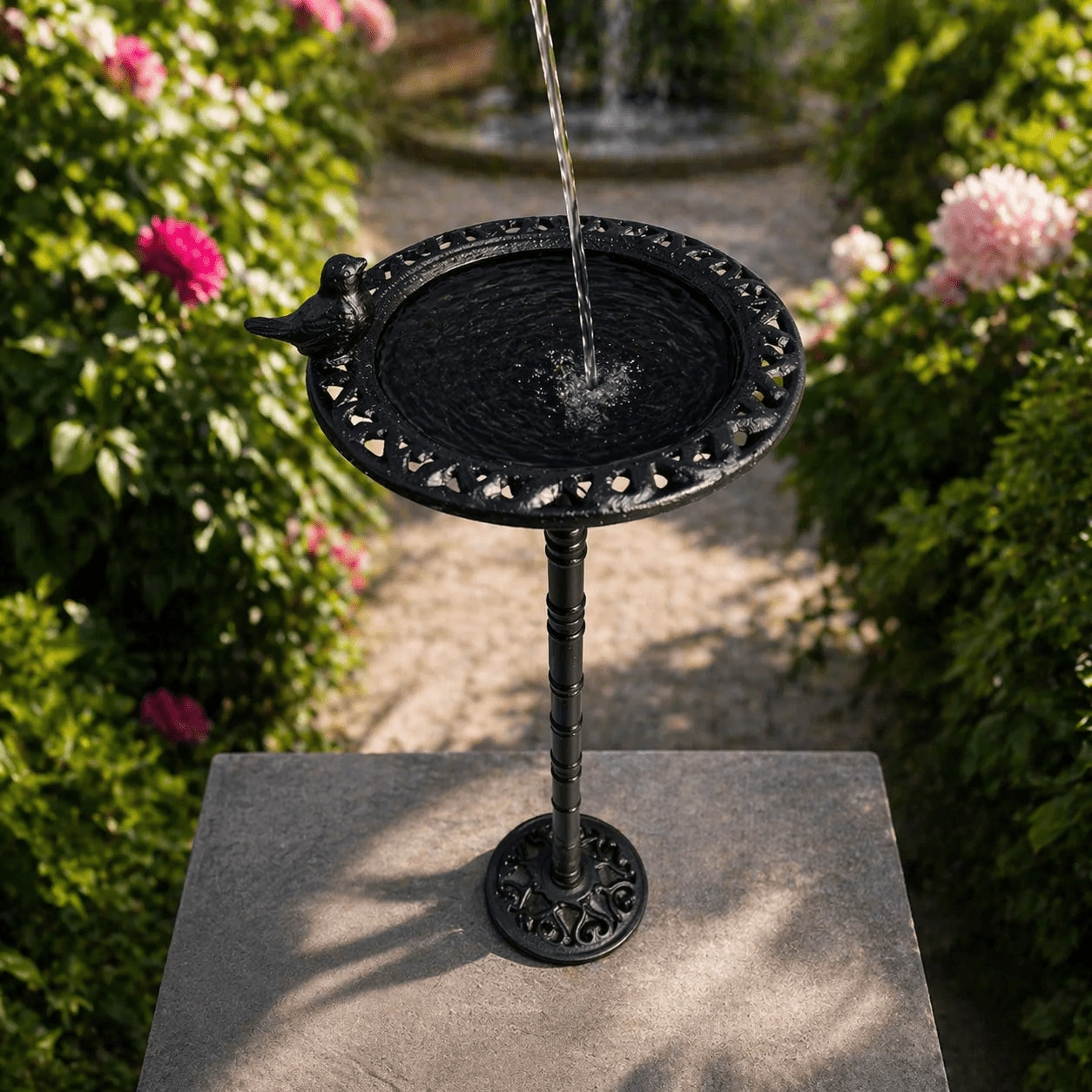 Aluminium Bird Feeder & Bird Bath Fountain – 82 cm
