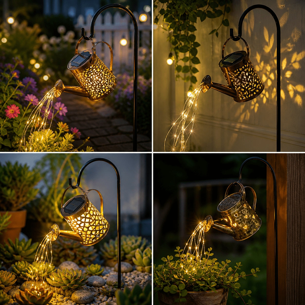 Enchanted Solar LED Watering Can with Stand