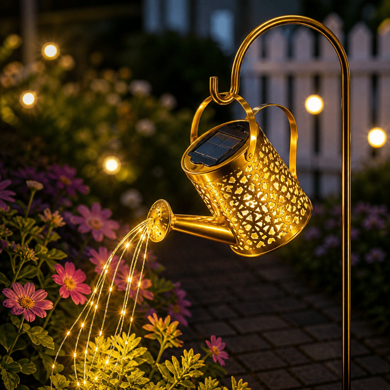 Enchanted Solar LED Watering Can with Stand