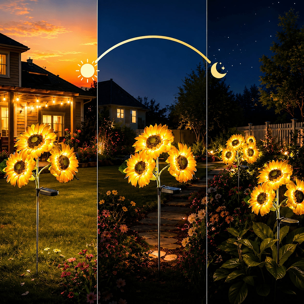 Enchanted Solar Sunflower Garden Light