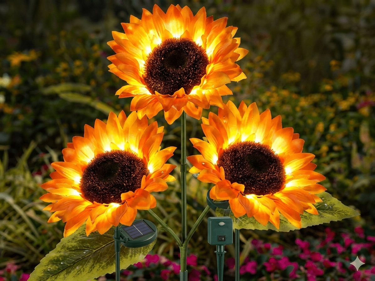 Enchanted Solar Sunflower Garden Light