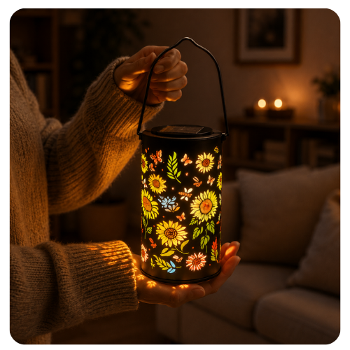 Solar Flower Lantern – Warm Garden Glow