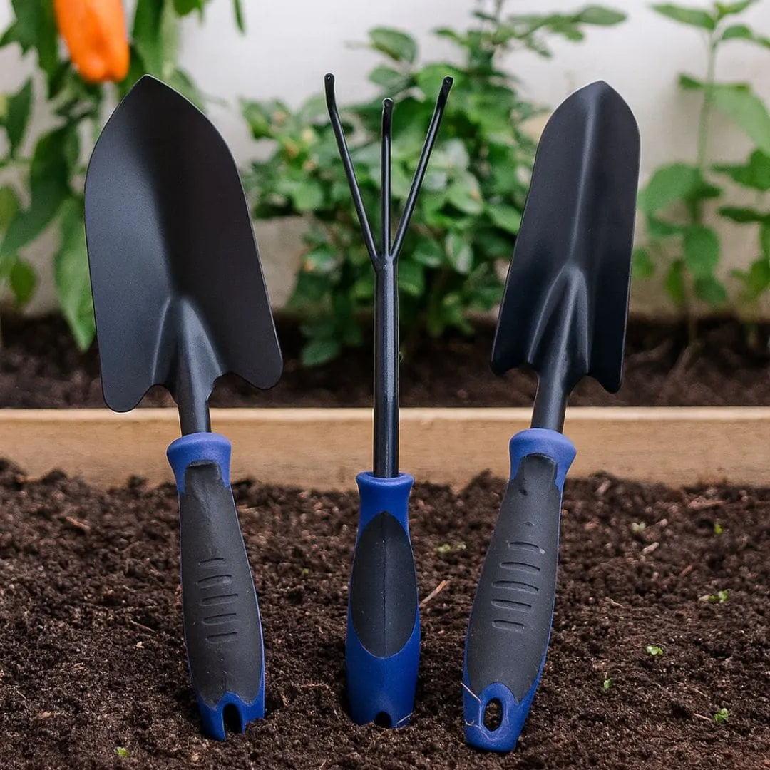 3-Piece Garden Tool Set – Black