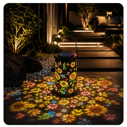 Solar Flower Lantern – Warm Garden Glow