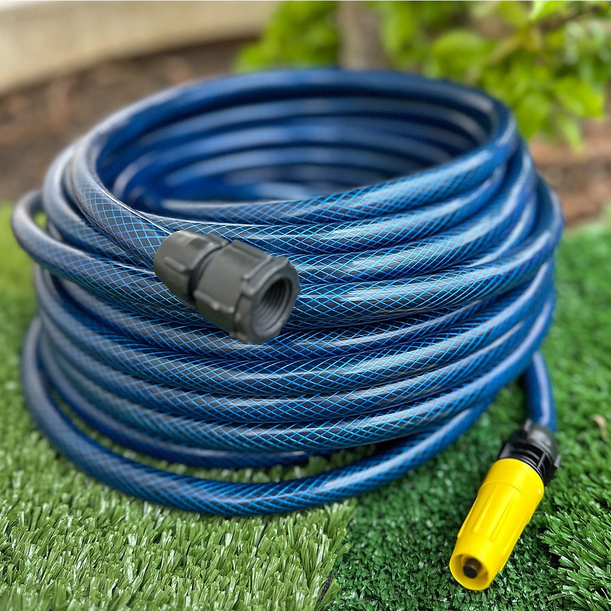 Reinforced Braided Silicone Garden Hose 1/2" – Blue