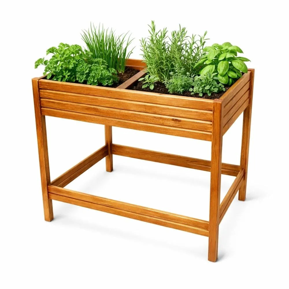 Vertical Herb Garden Table with 2 Planters