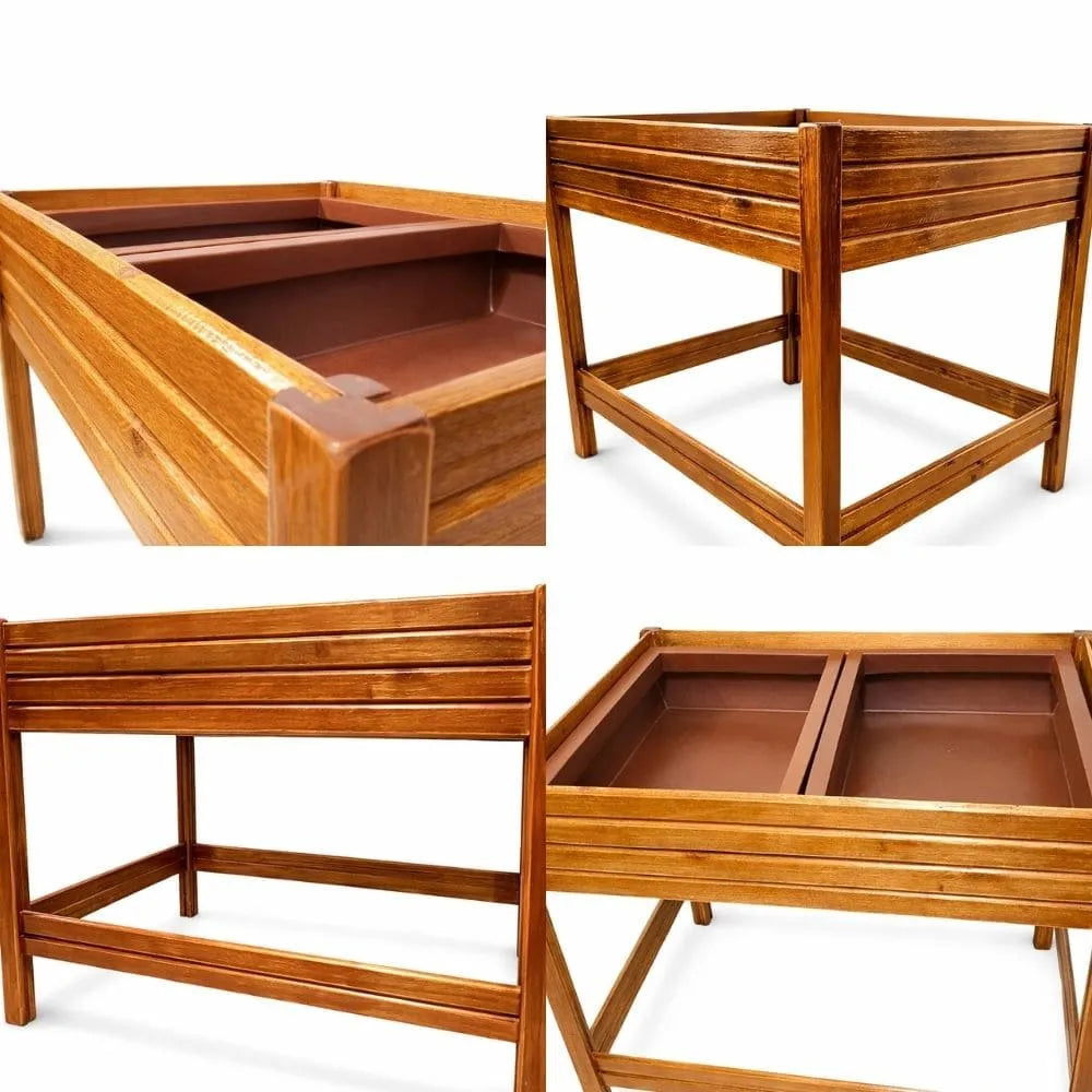 Vertical Herb Garden Table with 2 Planters