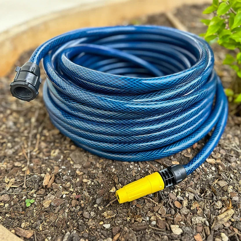 Reinforced Braided Silicone Garden Hose 1/2" – Blue