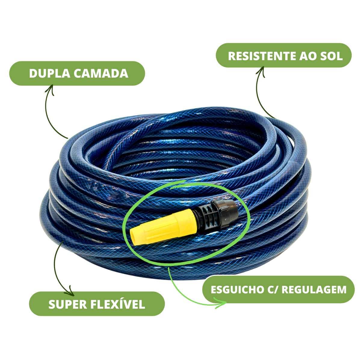 Reinforced Braided Silicone Garden Hose 1/2" – Blue