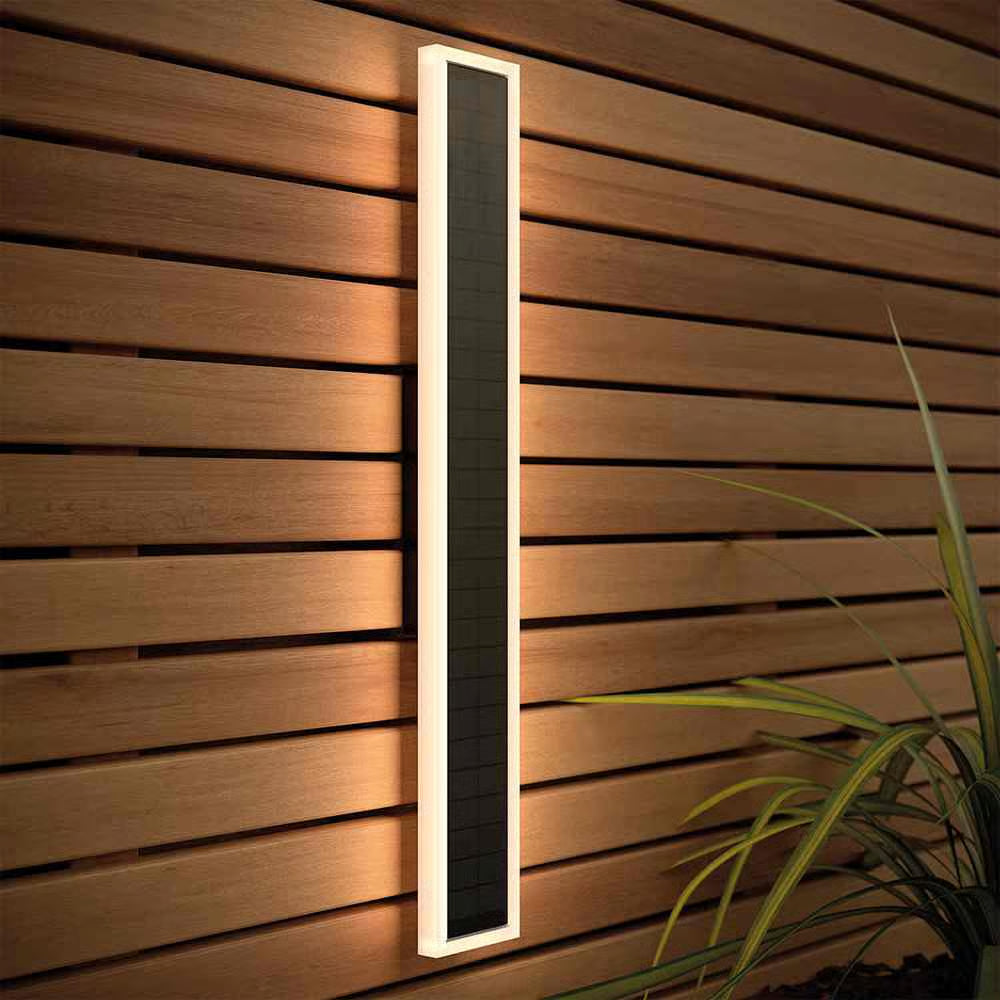 Halo Rectangle Solar Wall Light Warm White and White 50cm